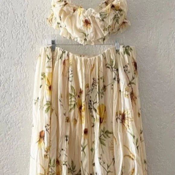 H&M Wildflower Collection Crop Top and Skirt Set sz L - Picture 9 of 13